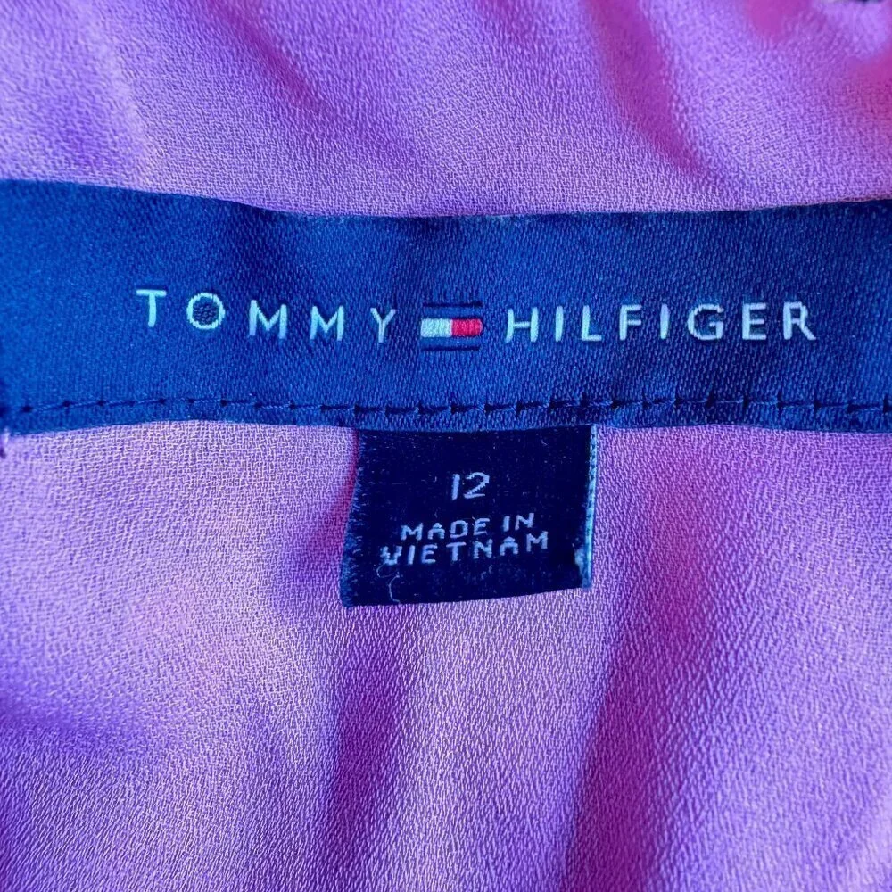 Tommy Hilfiger Gauzy Off Shoulder Tiered Dress Elastic Waist Balloon Sleeve 12 - Picture 7 of 9
